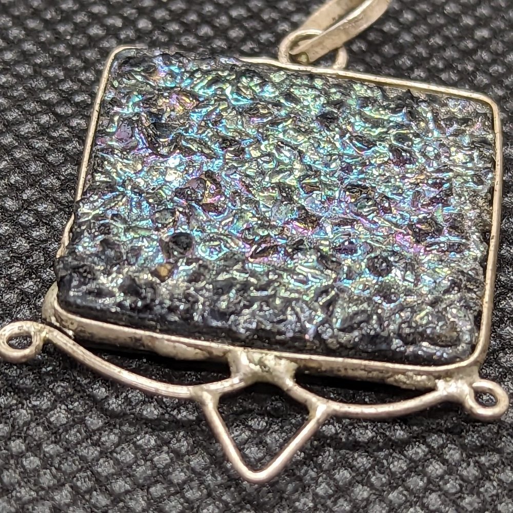 Abstract Peacock Colored Pendant